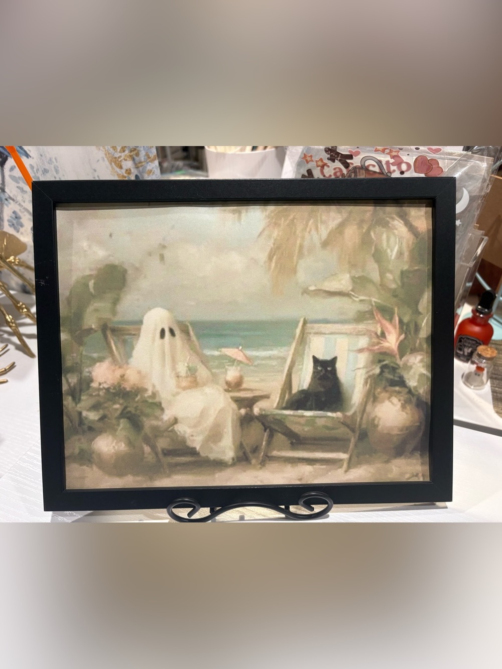 Coastal Ghost & Cat Framed 8x10 Art Print